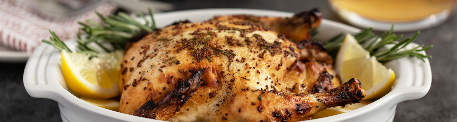 Roast Chicken with a White Honey Lemon Baste