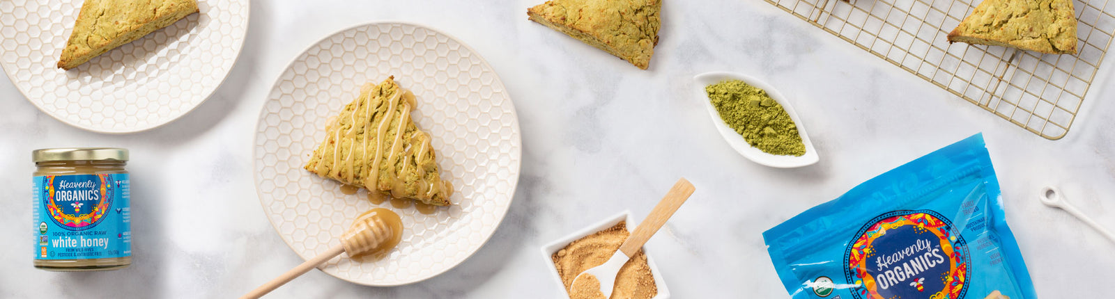 Honey Glazed Matcha Scones