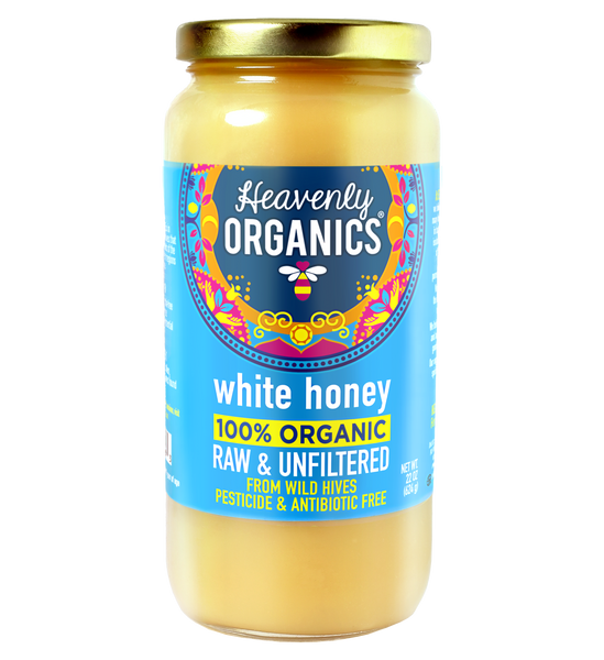 洋楽 All Natural No Additives No Preservative 22 oz White Honey Raw, Unfilter & 100% Organic – Heavenly Organics
