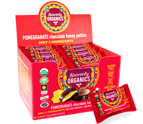 Pomegranate Chocolate Honey Patties with Real Fruit Flavor