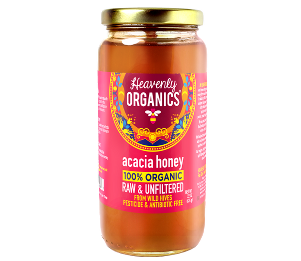 22 Oz Acacia Honey Raw, Unfilter & 100%Organic – Heavenly Organics
