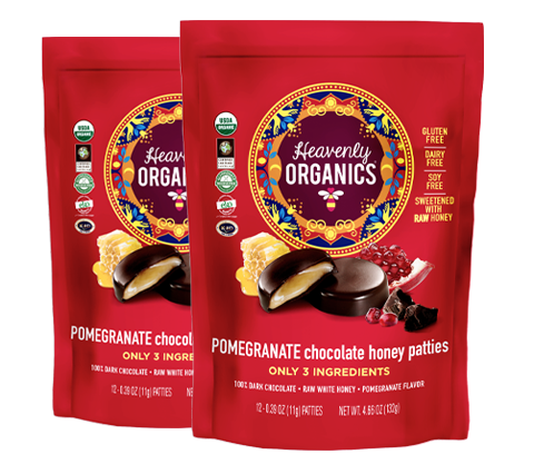Pomegranate Chocolate Honey Patties with Real Fruit Flavor